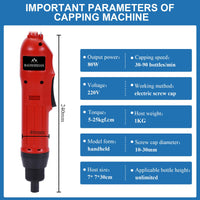 1 x RAW Customer Returns BAOSHISHAN Portable Electric Bottle Capper Manual Screw Capper Automatic Bottle Cap Sealer for Bottle Cap 10-30mm 220V - RRP €99.0