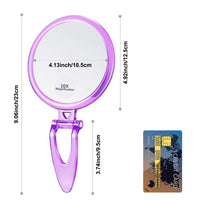 1 x Brand New MOMOKUBA magnifying mirror 20x 1x, hand mirror, double-sided makeup mirror with stand, magnifying mirror for makeup, 12.5cm professional handstand travel mirror, purple - RRP €17.58