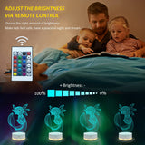 1 x RAW Customer Returns Lightzz Axolotl Night Light, 3D Illusion Lamp with Remote Control Touch 16 Color Flash Changing Timer Desk Lamps Children Room Decor Best Festival Birthday Gifts - RRP €21.0