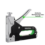 1 x RAW Customer Returns TOOLZILLA hand stapler set for wood and garden, functional and effective tool stapler with staples, powerful stapler gun with adjustable firing force, including 600 staples - RRP €13.93