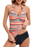 1 x RAW Customer Returns VILOREE Fashion Women s Tankini Set Two-Piece Swimwear Swimsuit Nechholder Tummy Control Colorful Stripes M - RRP €27.22