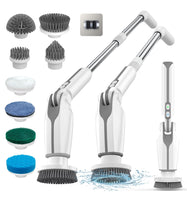 1 x RAW Customer Returns Leebein Rotating Home Cleaning Brush, 2024 Electric Cleaning Brush with 8 Replaceable Heads, Remote Control, Adjustable Extendable Handle 38-132CM and 2 Rotation Speeds for Bathroom Kitchen - RRP €64.99