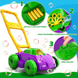 1 x RAW Customer Returns Doloowee purple and green bubble lawn mower for toddlers, bubble makers for kids, summer outdoor garden yard toys, birthday gifts for preschool boys girls - RRP €27.53