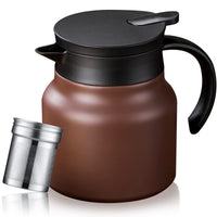 1 x RAW Customer Returns PARACITY Thermo coffee pot teapot with ceramic insert 800ml, small travel thermos flask with removable, with sieve insert for hot drinks, double-walled insulated stainless steel - RRP €19.99