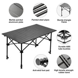 1 x RAW Customer Returns Night Cat camping table folding table side table with aluminum table top for portable outdoor folding table adjustable height 50-95cm for camping fishing garden 75kg - RRP €89.99