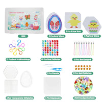 2 x RAW Customer Returns JSTC Iron-On Beads Easter Plate Set, 5 mm Beads Crafts with 12 Pattern Templates Egg Bunny, 3 Peg Plates, 12 Pendants, 4 Ironing Paper and Accessories for Easter Egg Decoration Children Boys Girls Gift. - RRP €22.16