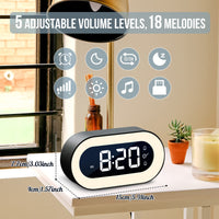 3 x RAW Customer Returns SUCHDECO alarm clock with light, digital alarm clock, alarm clock without ticking, 18 music ringtones, snooze function, double alarm clock, LED night light alarm clock - RRP €56.46