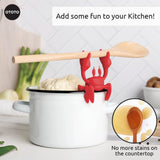 1 x RAW Customer Returns OTOTO Red the cooking spoon holder crab - silicone cooking spoon rest for the stove - BPA-free, heat-resistant grill kitchen helper - kitchen utensil holder red spoon holder with non-slip design - RRP €18.98