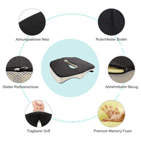 1 x RAW Customer Returns Feagar Orthopedic Seat Cushion, Orthopedic Ergonomic Seat Cushion for Office Chair Coccyx Cushion Car Seat Cushion, Memory Foam Seat Cushion Better Seat Comfort Black  - RRP €37.3