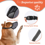 1 x Brand New WLLHYF Dog Muzzle, Breathable Mesh Dog Mask Adjustable Puppy Muzzles with Soft Nylon Covered Muzzles Prevent Biting Chewing and Licking for Small Large Dogs - RRP €20.4