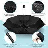 1 x RAW Customer Returns TechRise Umbrella, Stormproof Umbrella with Automatic Opening Closing, Portable Foldable Pocket Umbrella, Extremely Waterproof Robust, Large Umbrella for Men Women Children - RRP €14.99