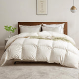 1 x RAW Customer Returns BPC Medium down duvet 200x200, all-year-round duvet, transitional duvet 100 organic cotton, goose feather down filling, Oeko-Tex and RDS standard duvet, 200x200 cm, ivory white - RRP €80.57