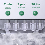 1 x RAW Customer Returns Ice Cube Maker FOOING Ice Machine Maker Worktop Ready in 6 Minutes 2L Ice Maker with Ice Scoop and Basket LED Display Ice Maker for Home Bar, Kitchen Office - RRP €95.29