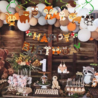 1 x RAW Customer Returns JeVenis Woodland Birthday Decoration Animal Birthday Banner Forest Animals Banner Forest Animal Friends Themed Balloons Forest Animals Birthday Decoration Birthday Party Decorations - RRP €15.99