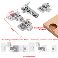 1 x RAW Customer Returns LOOTICH 110 degree center stop 35mm soft close hydraulic hinges hinge with damper concealed hinge for kitchen cabinet wardrobe cupboard door furniture 8 pieces - RRP €19.56