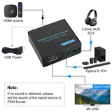 1 x RAW Customer Returns VEDINDUST HDMI Audio Extractor 4K x 2K HDMI Audio Splitter HDMI to HDMI SPDIF Optical SPDIF with 3.5mm Stereo Digital Audio Extractor for PS4 PS5 Blu-ray DVD Xbox TV PC HD TV - RRP €24.19