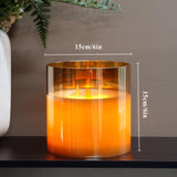 4 x Brand New JHY DESIGN 3 Wicks per Candle Lamp with Remote Control 15 15 15cm Real Wax Transparent in Gold Small Glass Wedding Decoration With Very Realistic Flickering Flames,Warm White - RRP €120.76