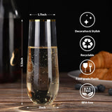 1 x Brand New hotder 24 pieces plastic champagne flutes, 250ML champagne glasses, champagne flutes, champagne glasses made of plastic, stemless champagne flute for birthday party wedding - RRP €21.99