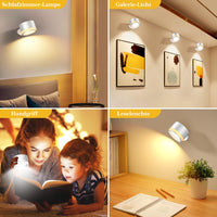 1 x RAW Customer Returns LED wall lamp inside with battery, wall light wireless dimmable, remote control touch control, 3 color temperatures and 3 brightness levels, 360 rotatable, for living room, bedroom, staircase, hallway - RRP €10.07