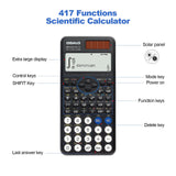 1 x RAW Customer Returns OSALO Scientific Calculator 417 Function 10 2 Digits Written Display Solar and Battery Calculator Protective Case for School Black OS 991ES Plus 2nd Edition  - RRP €26.99