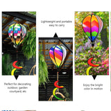 1 x RAW Customer Returns LUKDUNG 3pcs 130cm Hot Air Balloon Wind Spinner Rainbow Garden Pinwheels Swirl Wind Spinner Windmill Striped Rainbow Windsock Rotating Sequins Twister Hanging Yard Decoration - RRP €21.84