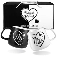 1 x RAW Customer Returns LIHAO Mr and Mrs Mugs Partner Mugs Bride and Groom Wedding Engagement Coffee Mug Cup Wedding Anniversary Gifts Wedding Mug 2 Pieces - RRP €17.59