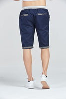 1 x RAW Customer Returns HCSS Shorts Men s Bermuda Shorts Men s Summer Chino Shorts Cotton Elastic with Drawstring Navy Blue-L  - RRP €33.98