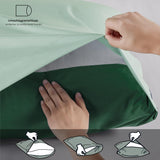 1 x RAW Customer Returns Degrees of Comfort 4-piece dark green bedding set 135x200, non-iron duvet cover with zip, two-tone brushed microfiber set 2 duvet covers and 2 pillowcases 80x80 - RRP €22.8