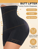 1 x RAW Customer Returns FeelinGirl Women s Tummy Control Panties Firm Control Shapewear Thigh Targeted Compression Butt Lifter Shorts Tummy Control High Waist with Hooks Briefs Black XS - RRP €30.25