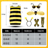 1 x RAW Customer Returns Bee costume adult women with headband wings gloves leg socks glasses bee costume women bee clothing dress costume bee women for bumblebee carnival costume bee women disguise 130  - RRP €32.99