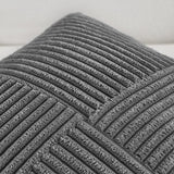 1 x RAW Customer Returns FDTERN Set of 2 Boho Sofa Cushion Covers 30x50 Corduroy Modern Soft Decorative Cross Pattern Cushion Covers for Sofa Bedroom, Dark Gray - RRP €22.8