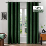 1 x RAW Customer Returns MIULEE curtains 100 opaque velvet curtains for bedroom, opaque thermal curtains with eyelets, cold protection, blackout curtain, set of 2, H x W 225 x 140 cm, dark green - RRP €40.99