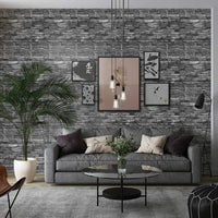 1 x RAW Customer Returns 10 pieces pack 3D brick wallpaper 38 x 35cm, stone look self-adhesive stone wallpaper wall wallpaper photo wallpaper adhesive film stone look kitchen splash guard kitchen back wall decoration retro black  - RRP €26.21