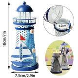 1 x RAW Customer Returns Tealight holder in lighthouse shape, lighthouse lantern made of metal, Christmas table decoration candle holder, 18 cm high - RRP €12.99