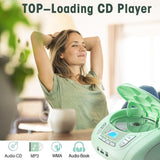 1 x RAW Customer Returns Portable CD Player for Kids - Radio CD Boombox with Bluetooth, FM Radio, USB Input AUX Port Headphone Jack, CD Player for Home or Outdoor Green  - RRP €48.99