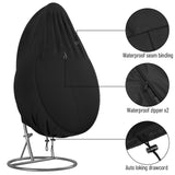 1 x RAW Customer Returns Callni Hanging Chair Cover, Waterproof, High-Strength 420D Oxford Fabric with Windproof Zipper, Swing Chair Protective Cover Hanging Basket, 190 115cm Black - RRP €24.19