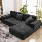 1 x RAW Customer Returns wiipara Thick Velvet Sofa Cover L Shape, Stretch Couch Cover Universal Sofa Cover, Super Soft Plush Sofa Cover Luxury Couch Cover L-Shaped Corner Sofa Requires Two - Sofa Cover 4 Seater, Black - RRP €46.38