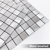 1 x RAW Customer Returns BeNice Tiles Kitchen Tile Stickers Bathroom,Self-Adhesive Tiles Mosaic Tiles Metal Small Tiles 10 Mats, Silver  - RRP €51.99