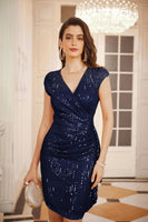 1 x RAW Customer Returns GRACE KARIN women s evening dress for women elegant sequins party dresses navy blue XXL - RRP €56.99