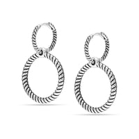 1 x RAW Customer Returns LeCalla Sterling Silver Snake Pattern Double Earring Earrings for Women - RRP €30.99