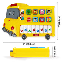 1 x Brand New S C Baby Musical School Bus Toy Educational Learning Musical Piano Toy for Toddlers w Lights and Sounds Preschool Electronic Learning School Bus Toy - RRP €24.31