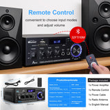 1 x RAW Customer Returns Woopker Amplifier with Bluetooth 5.0 40WX2 HiFi Stereo Mini Audio Receiver HiFi Amplifier Digital Amplifier Power Amplifier with USB, SD, FM, 2 Microphone Input Echo, RCA, LED, for Studio, Home Cinema AK45  - RRP €32.23