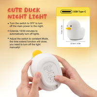 1 x RAW Customer Returns Duck Night Light for Kids, UNEEDE Dimmable Night Light for Kids Silicone Baby Night Light Duck Night Light with Touch Sensor Timer Nursery Decoration Bedroom - RRP €21.17