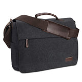 1 x RAW Customer Returns Ruschen shoulder bag for men made of vintage canvas, premium men s bag, laptop bag for 15.6 inch laptop, shoulder bag courier bag messenger bag, BLACK - RRP €37.26