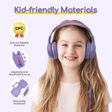 1 x RAW Customer Returns EarFun Children s Headphones, with Cable, 85 94dB Volume Limiter, Foldable, Adjustable, Stereo Sound, HD Microphone, Audio Sharing, Over Ear Children s Headphones for School Travel PC, Purple - RRP €15.31