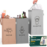 1 x RAW Customer Returns Norggo set of 3 garbage bags for waste separation, 40L - 3-way waste separation system for paper, plastic and glass. Waste separation systems, recycling system - RRP €26.99