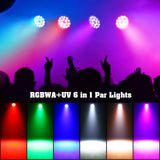 1 x RAW Customer Returns 6 in 1 LED Par Spotlight, 200W 18 LED Stage Light, RGBWA UV DMX512, Disco Light, 7 10 CH, 4 Control Modes, 8 Lighting Modes Perfect for Party Bar Halloween - RRP €92.99