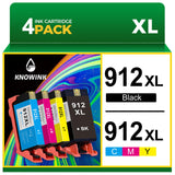 1 x RAW Customer Returns KNOWINK 912 XL 912XL Cartridges Compatible for HP 912 Printer Cartridges Multipack for Officejet Pro 8022e 8023e 8024e 8025e Officejet 8012e 8014e 8015e 8017e Cartridges, Black Magenta Cyan Yellow, 4 Pack - RRP €49.99