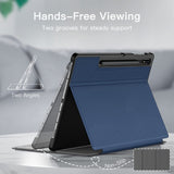 1 x RAW Customer Returns JETech Case for Samsung Galaxy Tab S8 Plus 2022 S7 FE 2021 S7 Plus 2020 12.4 Inch with S Pen Holder, Slim Folio Stand Tablet Protective Case, Multi-Angle Viewing Navy  - RRP €18.98