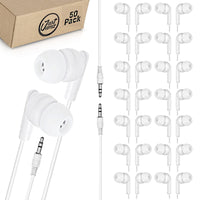 1 x RAW Customer Returns JustJamz Basic 30 Pack Bulk Simple Earbuds, Pearl White In-Ear Earphones, 3.5mm Audio Jack, Disposable Headphones for Schools, Classrooms and Libraries - RRP €23.68